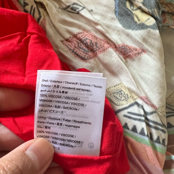 FARM Rio Palila Fringe Tropical Print Midi Dress Multicolor NWT - Picture 6 of 10